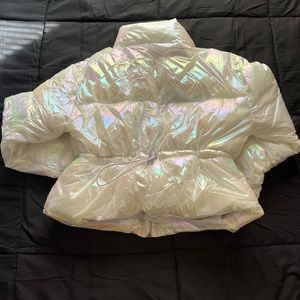 never worn , white puffer coat